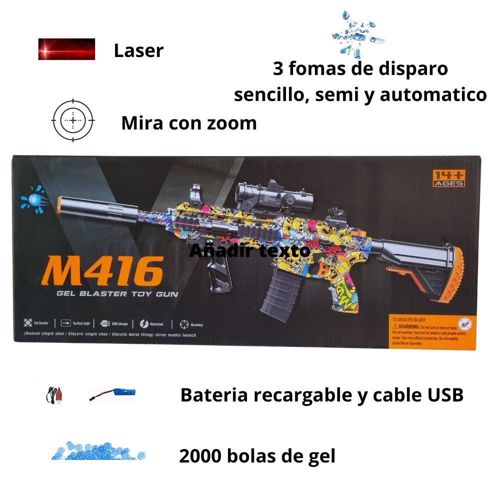 Pistola Eléctrica Automática Gel Blaster Aug Arma Hidrogel